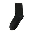 thumbnail image 1 of WZXFASHION Double Needle Knit Crew Socks, Unisex Everyday Basic Socks, Durable Cotton Blend Ankle Socks BlackOne Size, 1 of 9