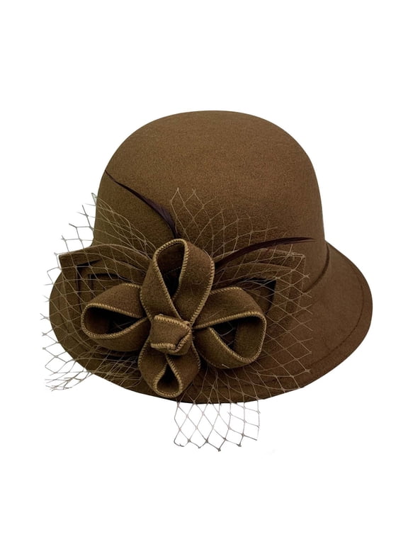 Bucket Hats for Women Retro Round Brimmed Fisherman Hat Elegant Net Fabric with Flower Decorated Fishmen Hat