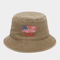 thumbnail image 1 of WZXFASHION Fishermen Hats for Women Summer Washed Vintage Style with American Flag Embroidered Fishermen Hats for Seaside Vacation Outdoor Wear, 1 of 3