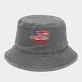 thumbnail image 1 of WZXFASHION Fishermen Hats for Women Summer Washed Vintage Style with American Flag Embroidered Fishermen Hats for Seaside Vacation Outdoor Wear, 1 of 3
