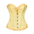thumbnail image 1 of WZXFASHION Floral Jacquard Bustier Corset Top Tummy Control Shapewear for Evening Outfits Yellow XL, 1 of 2