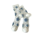 thumbnail image 1 of WZXFASHION Floral Sheer Crystal Socks, Embroidered Mesh Mid Calf Socks, Decorative Transparent Layering Socks WhiteOne Size, 1 of 4