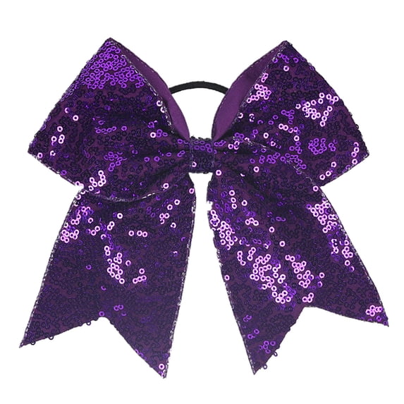 WZXFASHION Hair Bows for Women Fashionable Ponytail Clips with Barrette Clips Shiny Sequin Decoration Hair Accessories Dark Purple