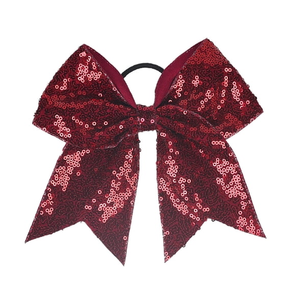 WZXFASHION Hair Bows for Women Fashionable Ponytail Clips with Barrette Clips Shiny Sequin Decoration Hair Accessories Wine