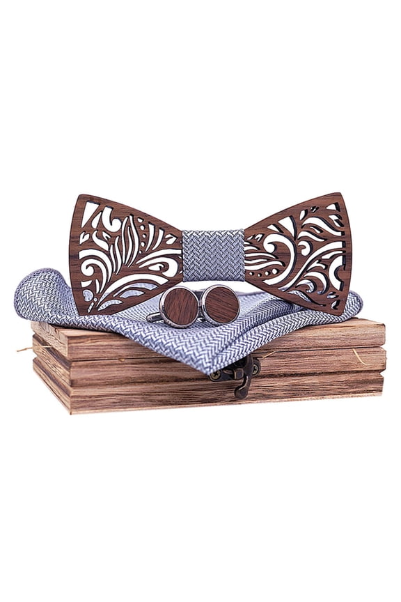 Handcrafted Wooden Bow Tie Unique Wood Bowtie for Men Custom Fashion Wedding Accessory One Size 90g