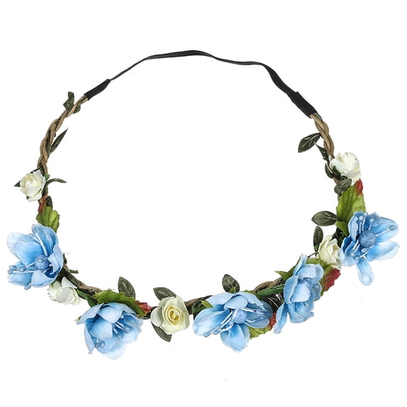 WZXFASHION Headbands for Women Boho Flower Headband Crown Hair Accessories for Outdoors Photo Blue1