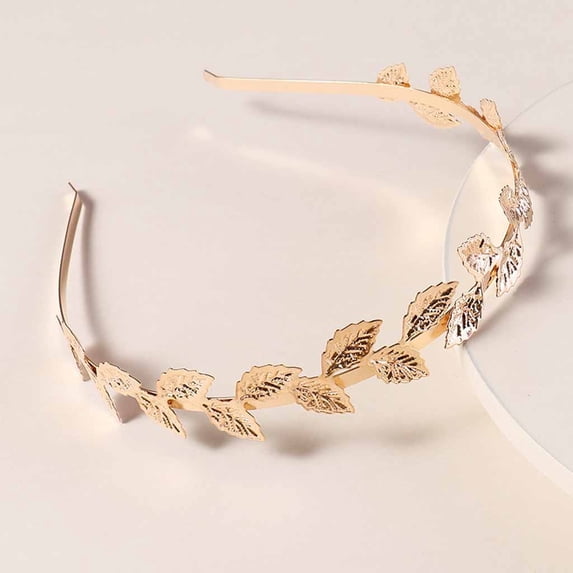 WZXFASHION Headbands for Women Retro Style Metal Leaves Accessories For Daily Outfits