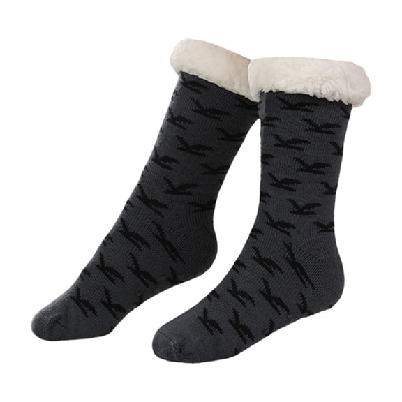 WZXFASHION Non-Slip Gripper Slipper Socks, Anti-Skid Floor Socks with Rubber Dots, Cozy Indoor Footwear for Home Dark GrayOne Size