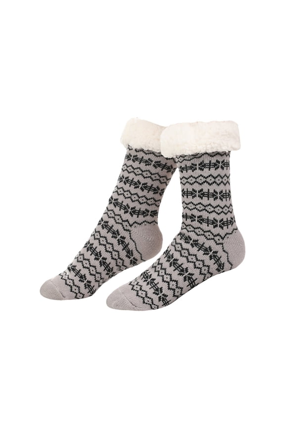 Non-Slip Gripper Slipper Socks, Anti-Skid Floor Socks with Rubber Dots, Cozy Indoor Footwear for Home Light AshyOne Size