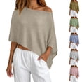 thumbnail image 1 of WZXFASHION Shirts for Women Batwing Sleeve Semi Transparent Crochet Knit Lightweight Soft Cover Up for Beach Daily Vacation Outfits, 1 of 5