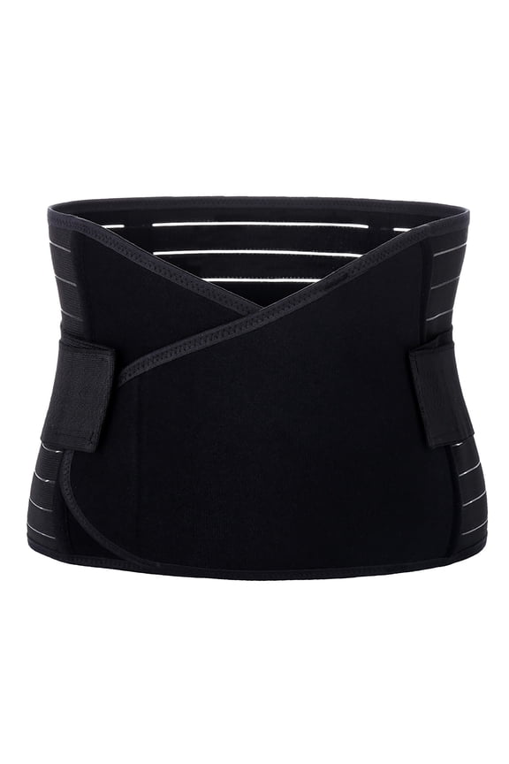 Strong Support Postpartum Waist Trainer Belt Tummy Control Abdominal Binder Black M