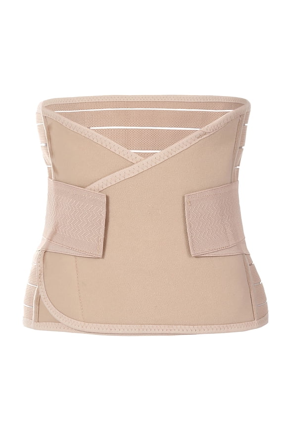 Strong Support Postpartum Waist Trainer Belt Tummy Control Abdominal Binder Khaki M