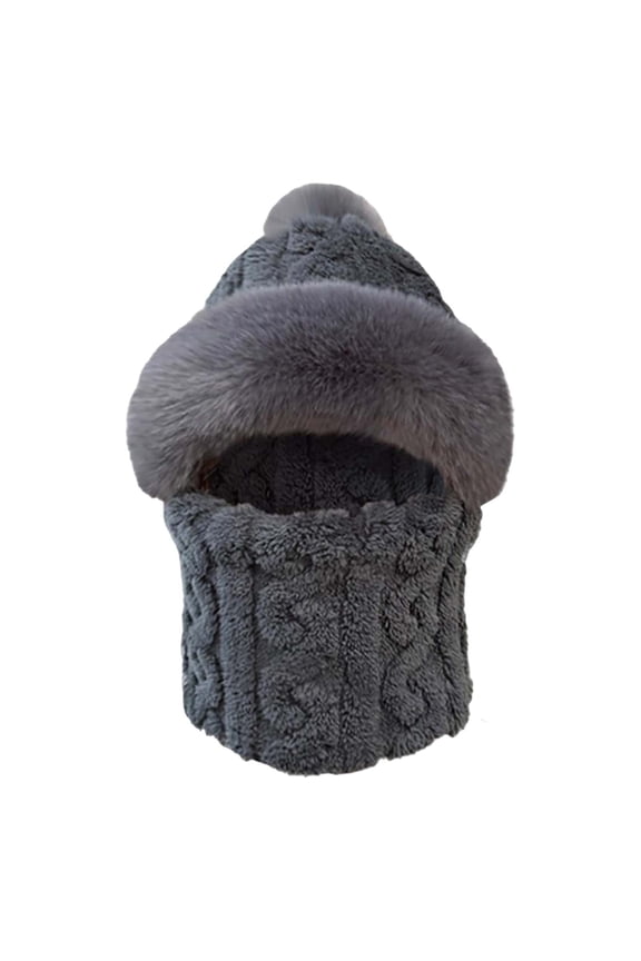 USB Heated Knit Hat Winter Warm Ear Muffs Bomber Hat with Rechargeable Heating for Women Grey One Size