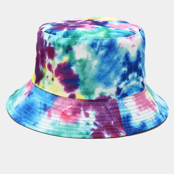 WZXFASHION Bucket Hats for Women with Tie Dye Printing UV Protection Fishermen Hats for Fishing Camping Outdoor