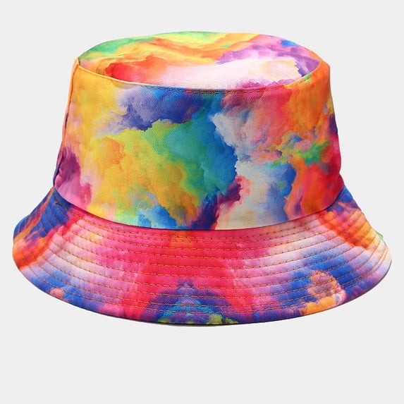 WZXFASHION Bucket Hats for Women with Tie Dye Printing UV Protection Fishermen Hats for Fishing Camping Outdoor