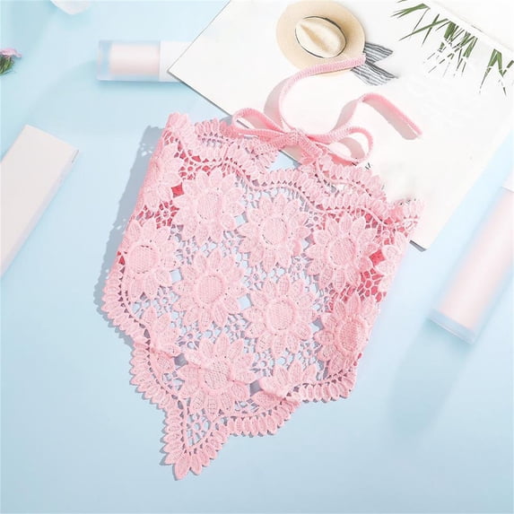 WZXFASHION Womens Head Wraps Crochet Knit Soft Slouchy Style Hair Bandanas with Ties for Vacation Photograph Outdoors Light Pink