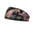 thumbnail image 1 of WZXFASHION Womens Headbands Printed Pattern Wide Non-Slip Minimalist Style Moisture Wicking Headbands for Workouts Sport Yoga Black, 1 of 3