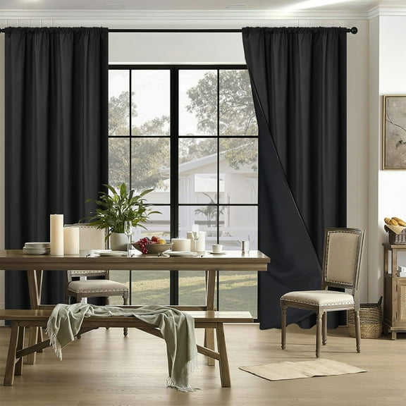 WZXPWT 1 Piece Polyester Pongee Curtain, Sun-Blocking Window Drapes, Heat-Insulating Light-Blocking Panels, Soundproof Privacy Curtains