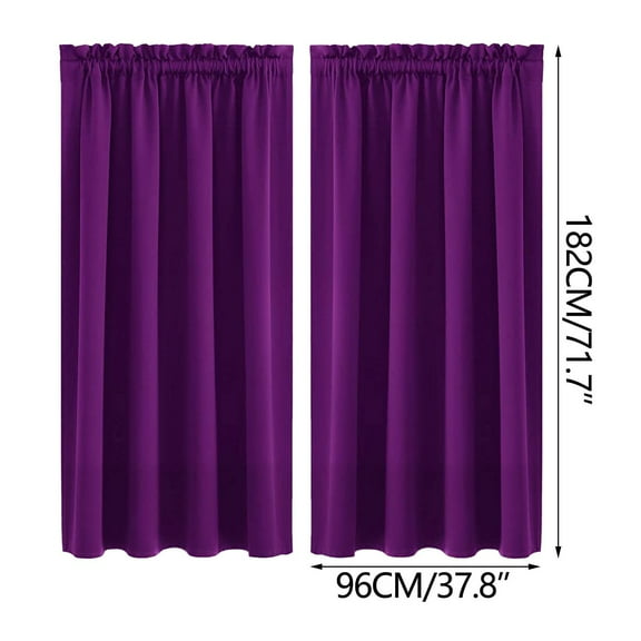 WZXPWT 100% Blackout Thermal Insulated Silk Curtains, 38"x72" Energy Efficient Noise Reducing Window Drapes - Scandinavian Bedroom & Kitchen Curtains with Easy Installation(Purple)