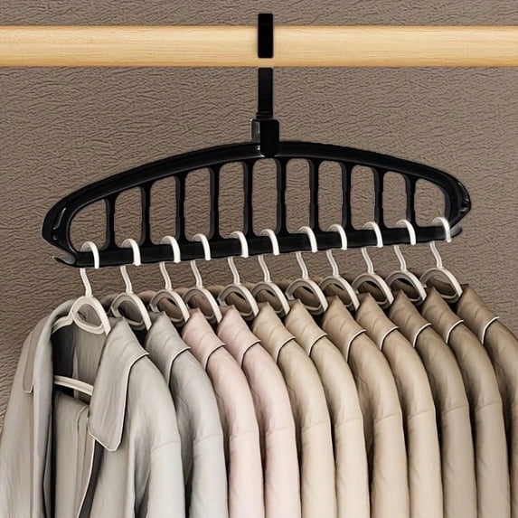 WZXPWT 11-Hole Clothes Hanger, Multifunctional Wardrobe Organizer, Space-Saving Closet Rack for Bedroom and Dormitory Use