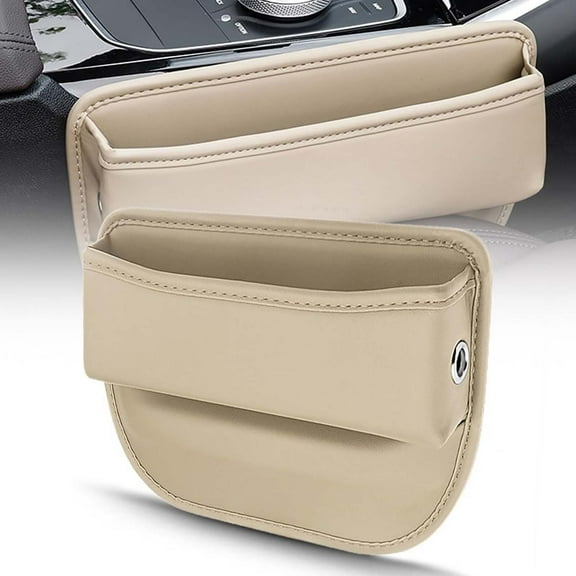 WZXPWT 2025 Upgraded Car Seat Storage Box, Leather Car Seat Gap Filler with Multi-Compartment Organizer, Stable and Durable Car Interior Accessory for Front and Rear Seats
