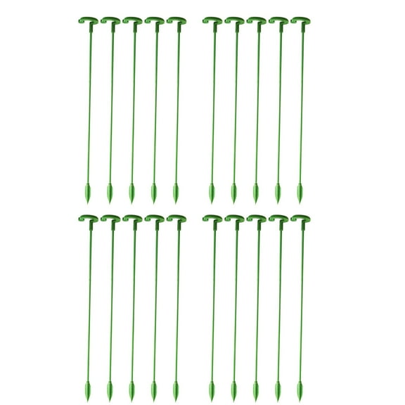 WZXPWT 20PCS Orchid Succulent Plant Support Stakes, Garden Flower Support Cage with Ring, Durable Fiberglass Plant Support Poles for Potted and Outdoor Plants, 20-Pack
