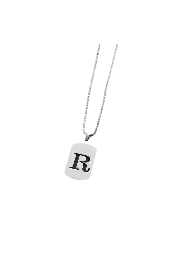 26 Letters Hollow Necklace, Titanium Steel Alphabet Pendant, Stainless Steel Chain Accessory, Customizable Initial Jewelry for Men & Women