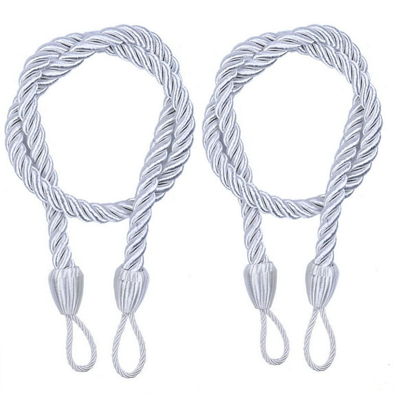WZXPWT 2PCS Sailor Knot Curtain Ropes, 27-Inch Multi-Functional Tie Backs - Water-Resistant Window Tiebacks for Indoor/Outdoor Use, Heavyweight Decorative Rope(White)