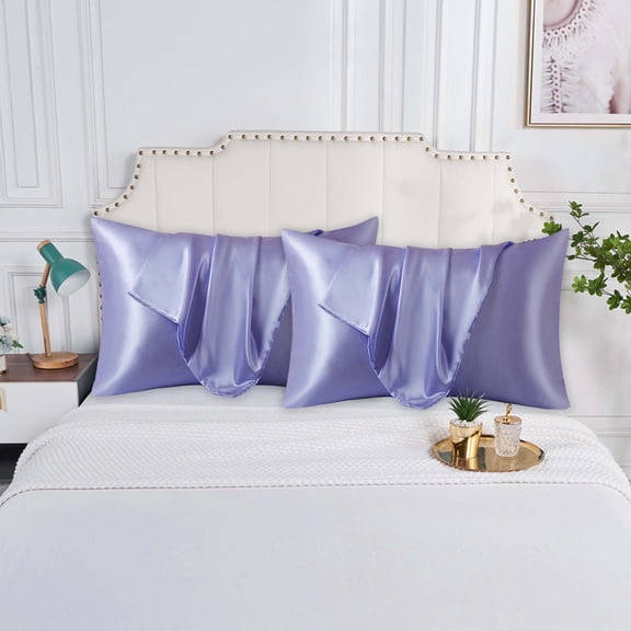 WZXPWT 2Pcs Soft Satin Pillowcase, Luxurious Reversible Pillow Cover, Elegant Silk-Like Pillow Shell, Cozy Sleep Pillow Case
