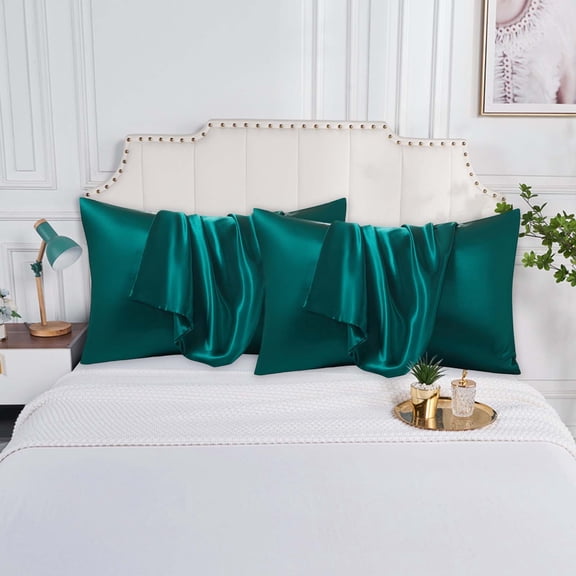WZXPWT 2Pcs Soft Satin Pillowcase, Luxurious Reversible Pillow Cover, Elegant Silk-Like Pillow Shell, Cozy Sleep Pillow Case