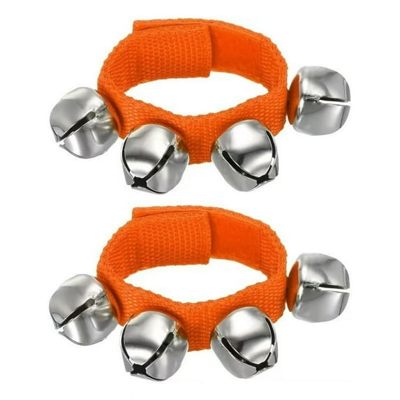 WZXPWT 2pcs Wrist Bells, Jingle Ankle Bells, Percussion Bracelets, Musical 4-Bell Instruments for Party and Christmas Celebrations