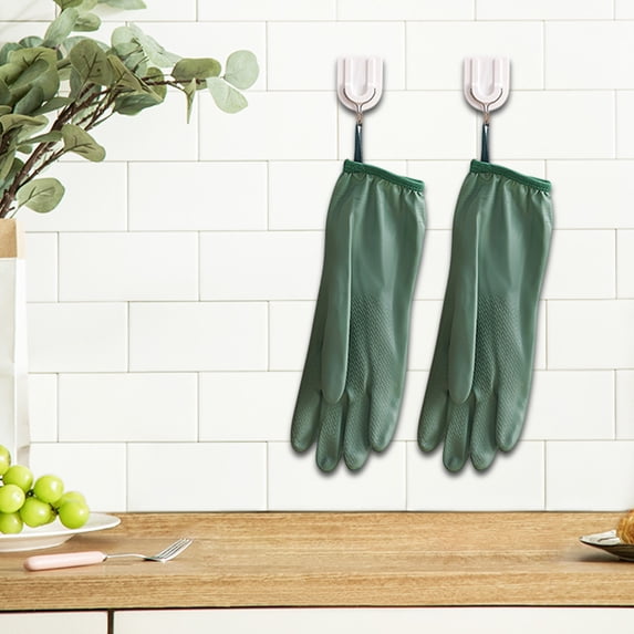 WZXPWT 2x Dishwashing Gloves, Kitchen Cleaning Gloves with Extra Warm Fleece, Waterproof Rubber Gloves for Dishwashing, Winter Insulated Gloves for Kitchen and Toilet