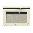 thumbnail image 1 of WZXPWT 3-Ring Binder Compatible Double-Layer Pencil Pouch, 8"x10" Clear View Window Zippered Supply Organizer - Oxford Cloth Mesh Cosmetic Bag with Dual Compartments (Beige), 1 of 6