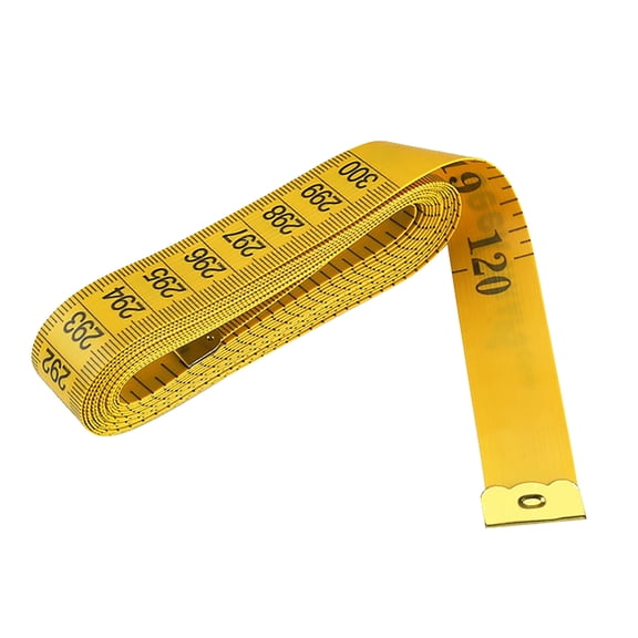 WZXPWT 300CM/120-Inch Dual-Scale Tailor's Tape, Fiberglass Cloth Ruler for Sewing/Quilting, Tear-Proof Soft Measuring Tape for Body & Crafts(Yellow)