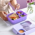 thumbnail image 1 of WZXPWT 49 Oz Bento Lunch Box, Reusable BPA-Free Leak-Resistant Meal Prep Container with 3 or 4 Compartments, Dishwasher/Microwave Safe(Purple), 1 of 6