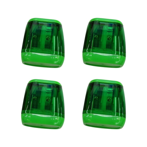 WZXPWT 4PCS Dual-Hole Pencil Sharpener, Portable Oval Manual Pencil Sharpener with Cover, Carbon Steel Blade Pencil Sharpener