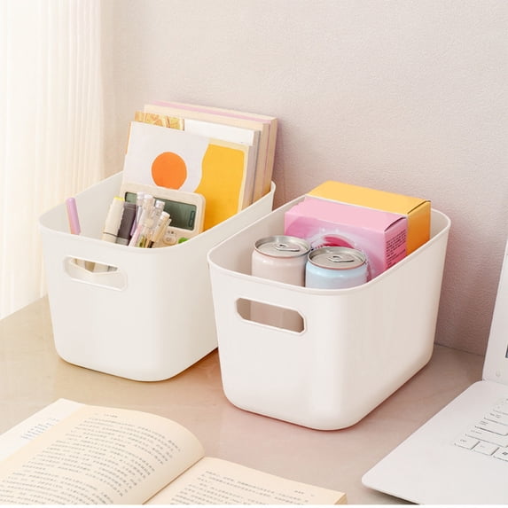 WZXPWT 4pcs Plastic Storage Box, Versatile Storage Bins for Books and Clothes, Convenient Organizer for Snacks and Toys, Durable Containers for Home and Office