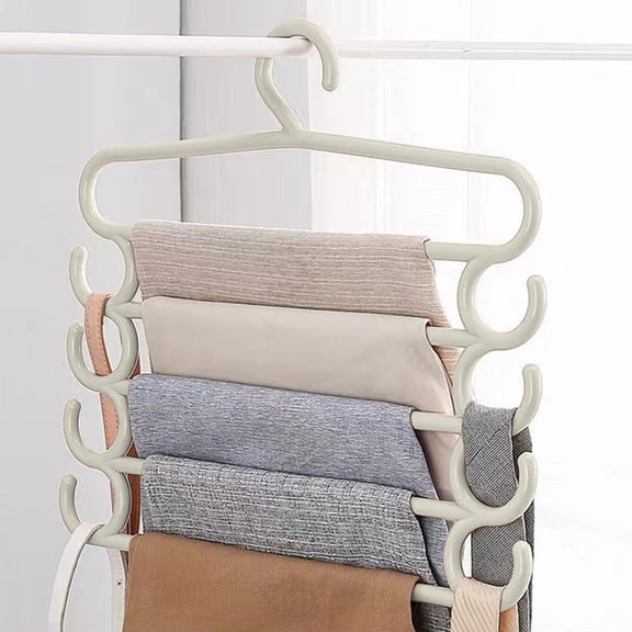 WZXPWT 5 Tier Trouser Rack Multifunctional Hanger Closet Organizer, Pants Clip Space Saver for Multiple Garments, Versatile Wardrobe Storage Solution