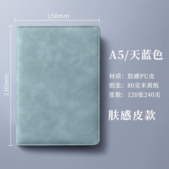 WZXPWT A5 Magnetic Notepad, Leather-Bound Business Office Diary, Executive Hardcover Journal for Writing, 200 Pages, 80GSM Paper, Ribbon Bookmark, Multi-Purpose Notebook