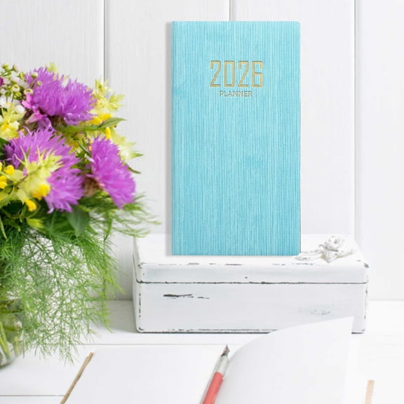 WZXPWT A6 Mini Notebook Organizer, Daily Planner Notebook, Travel Diary with Calendar, Portable Memo Book (64 Sheets, 128 Pages, 173x96MM)