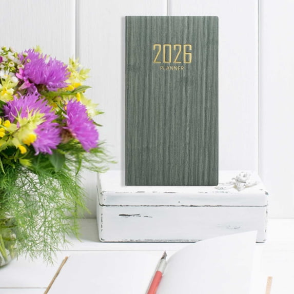 WZXPWT A6 Mini Notebook Organizer, Daily Planner Notebook, Travel Diary with Calendar, Portable Memo Book (64 Sheets, 128 Pages, 173x96MM)