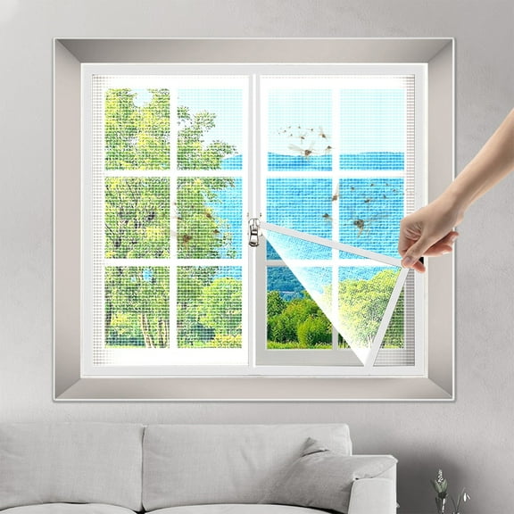 WZXPWT Adjustable Window Screen, 40"x47" Fine Mesh Stainless Steel Window Net, Protector for 39” x 47” Window Frames, Durable and Easy to Install Window Cover