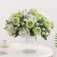 thumbnail image 1 of WZXPWT Artificial Flower Bouquet, Silk Flower Arrangement with Peonies and Roses, Decorative Floral Bunch for Home and Wedding, Multi-Purpose Faux Flower Decoration, 1 of 6