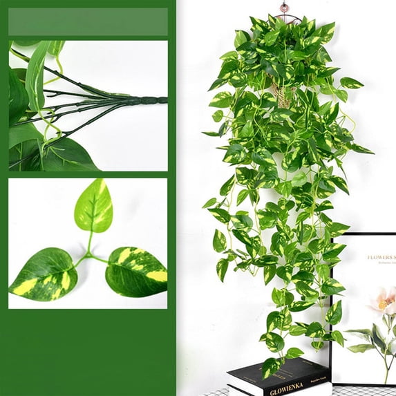 WZXPWT Artificial Green Wall Hanging, Realistic Indoor Greenery Decor, Faux Plant Wall Decoration, Lifelike Hanging Greenery for Home Interior