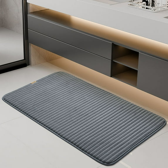 WZXPWT Bath Mat, Super Absorbent Shower Rug, Non-Slip Bathroom Floor Mat, Quick-Dry Rubber Backing Carpet