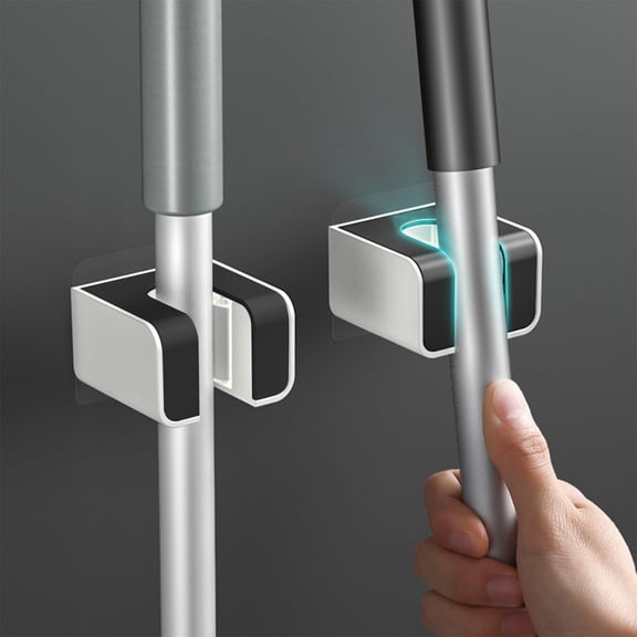 WZXPWT Bathroom Mop Hook, Punch-free Wall Mount, Strong Load-bearing Storage Clip, Shower & Kitchenware Hanger