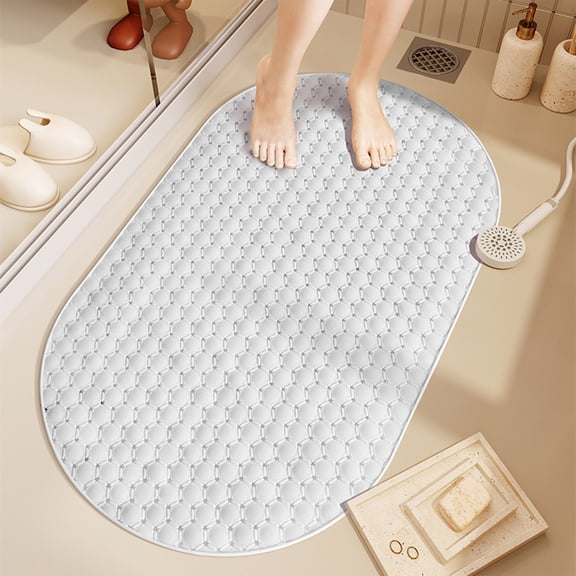 WZXPWT Bathroom No Slip Mat, Special Suction Cup Shower Mat for Safety, Anti-Skid Bath Rug with Massage Texture, Quick Drainage Bath Mat to Prevent Slips