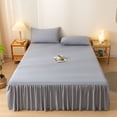 thumbnail image 1 of WZXPWT Bed Skirt, Concise Cotton Bedspread with Ruffled Edges, Protective Mattress Cover, Non-Slip Bedding Skirt, 1 of 6