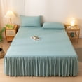 thumbnail image 1 of WZXPWT Bed Skirt, Concise Cotton Bedspread with Ruffled Edges, Protective Mattress Cover, Non-Slip Bedding Skirt, 1 of 6