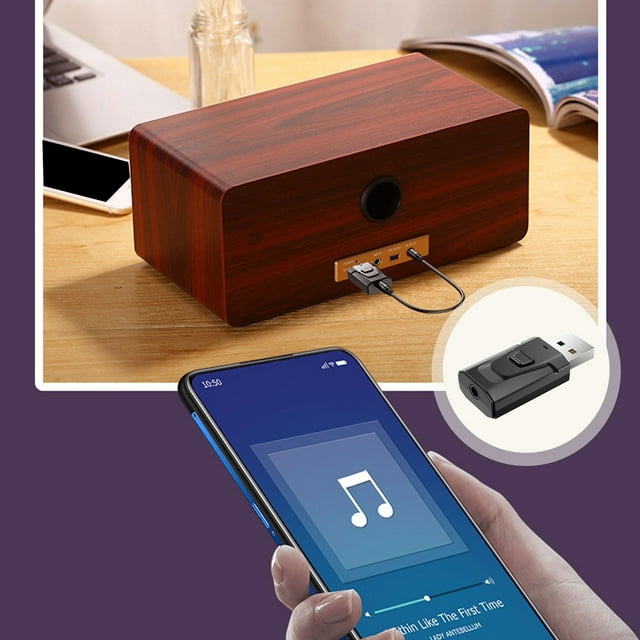 WZXPWT Bluetooth 5.0 USB Audio Adapter for InCar, TV, and Computer